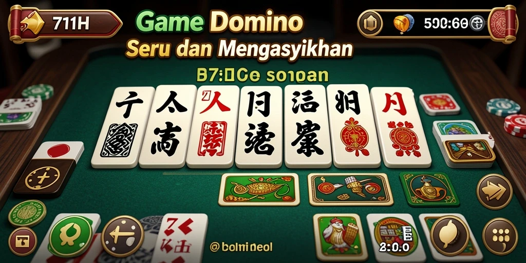 Tampilan permainan Domino yang menarik dan seru.