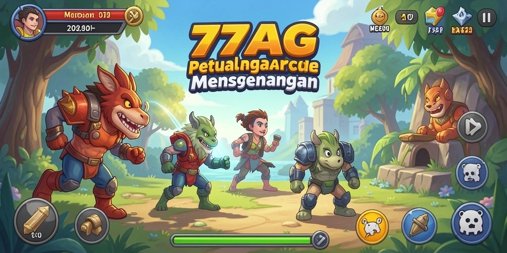 Tangkapan layar menampilkan gameplay seru dan penuh warna dari 77AG.