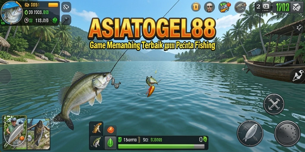 Tampilan gameplay ASIATOGEL88 saat menangkap ikan di laut.