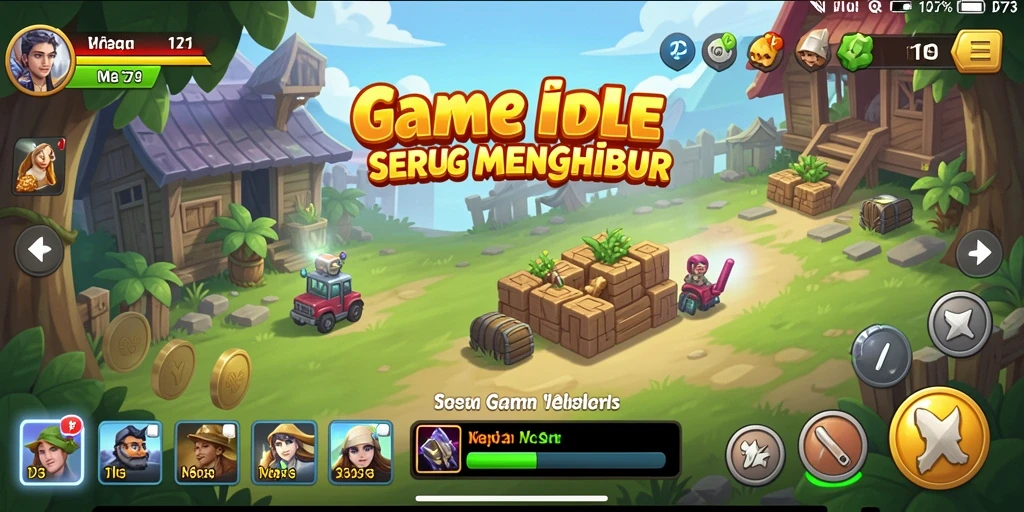 Tampilan seru gameplay D73 yang penuh dengan aksi Idle.