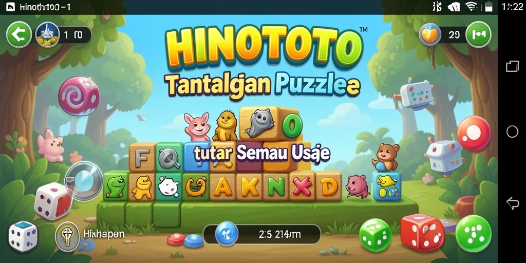 Tampilan permainan HINOTOTO dengan puzzlenya yang menarik.