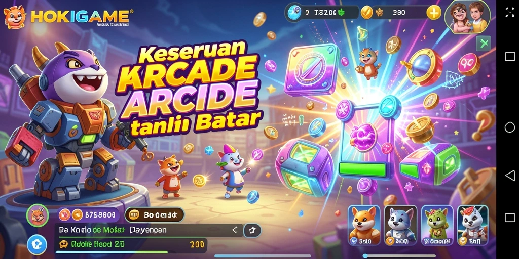 Screenshot HOKIGAME menunjukkan gameplay Arcade yang dinamis dan menarik.