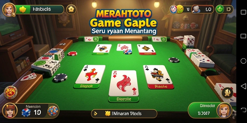 Tampilan gameplay Gaple yang seru di MERAHTOTO.