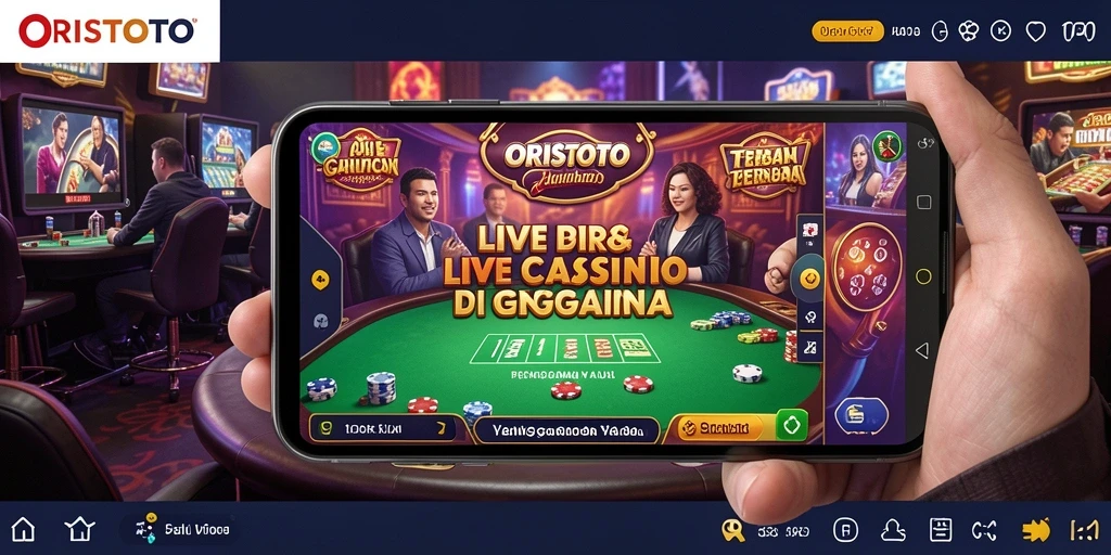 Gameplay menarik di ORISTOTO yang menunjukan dealer langsung dan interaksi pemain.