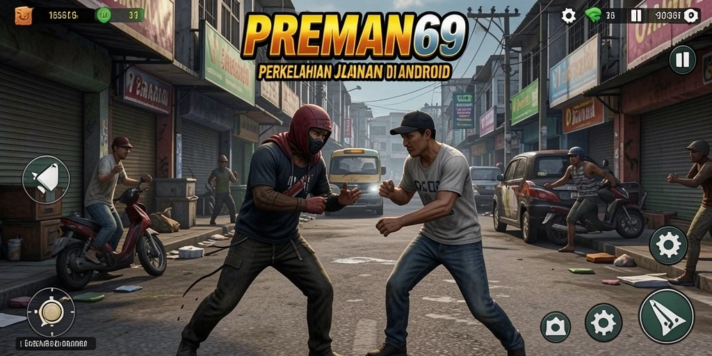Tampilan seru dari gameplay Fighting di PREMAN69.