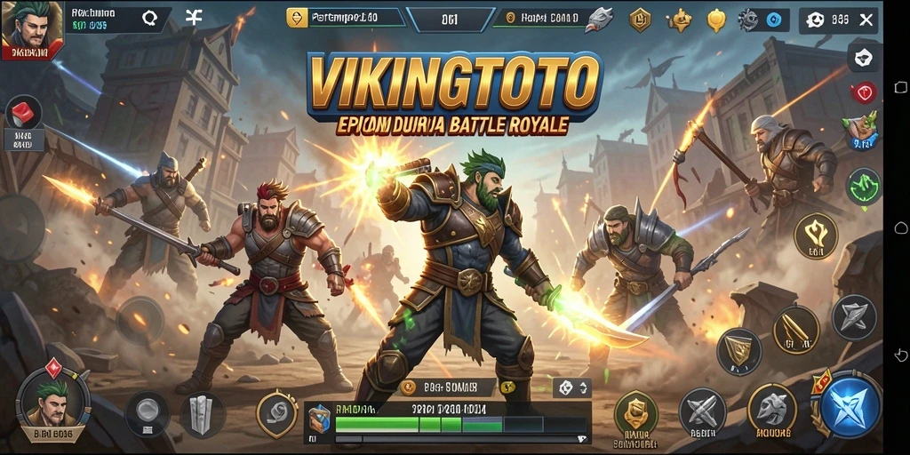 Gameplay mendebarkan dari VIKINGTOTO dalam mode Battle Royale.